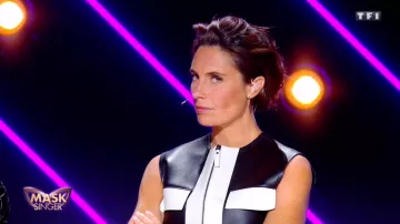 La veste sans manche en cuir de Alessandra Sublet dans Mask Singer