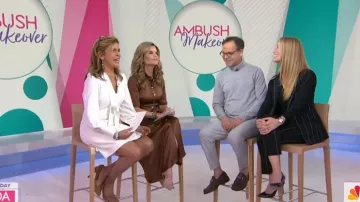 See by chloe tie-neck long-sleeves white dress worn by Hoda Kotb on Today October 24, 2019