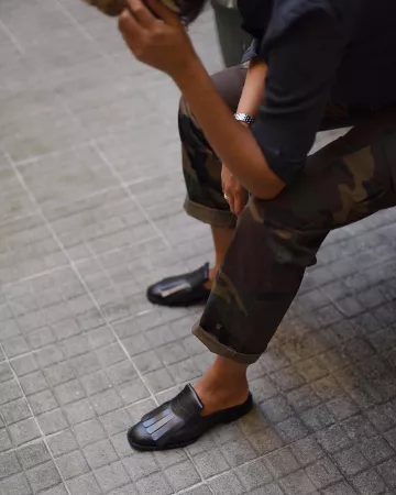 Clergerie yumi loafer de mules de Elisa Taviti sur l'Instagram account @elisataviti