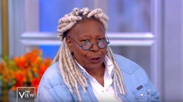 Dubgee by Whoopi Light Blue American Dream Denim Top worn by Whoopi Goldberg on The View October 29, 2019