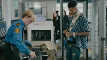 The Kooples Viscose blue paisley long printed shirt worn by Blueface in his First Class music video feat. Gunna