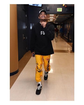 Sneakers Nike Air Force 1 Low Off-White Black White of Gary Harris on the account Instagram of @leaguefits