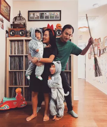 Red Bow Headband for Halloween 2019 of Ali Wong on the Instagram account @aliwong