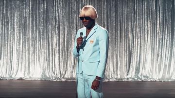 Golf Wang Merch Blue Turquoise Suit worn by Tyler, The Creator in his EARFQUAKE music video