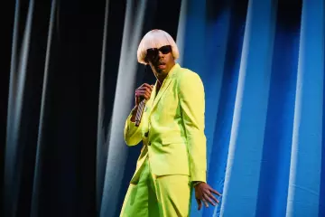 Golf Wang Halloween Yellow Suit worn by Tyler, The Creator on the Instagram account of @golfwang