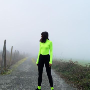 Calcetines verde limón de Marta Riumbau en la cuenta de Instagram de @riumbaumarta