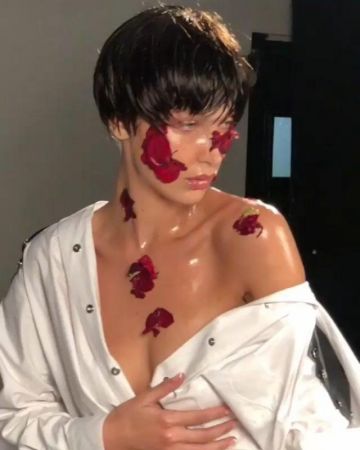 La peluca marrón de Bella Hadid en la cuenta de Instagram de @bellahadidbrasil