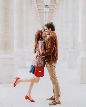 Ballerinas red varnished worn by Daphne Moreau on the account Instagram of @daphnemoreau