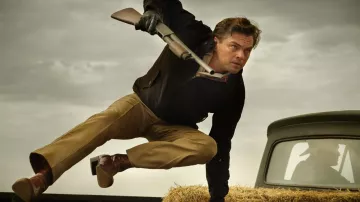 The shiny boots of the 70s, worn by Rick Dalton (Leonardo DiCaprio) in " Once Upon a Time... in Hollywood