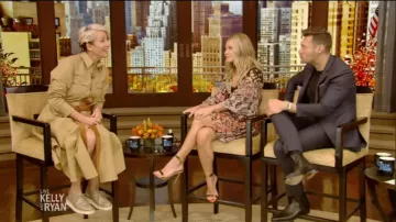 Stella Mccartney Beige Cot­ton Belt­ed Maxi Shirt­dress worn by Emma Thompson on LIVE with Kelly and Ryan October 31, 2019