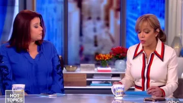 Gucci White Striped Zip Front Dress worn by Sunny Hostin on The View October 31, 2019