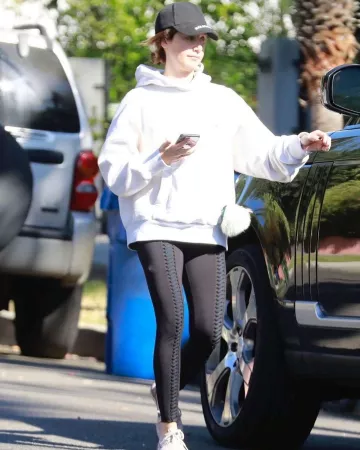 Balenciaga Logo Embroidered Cap worn by Ashley Tisdale Los Angeles October 31, 2019