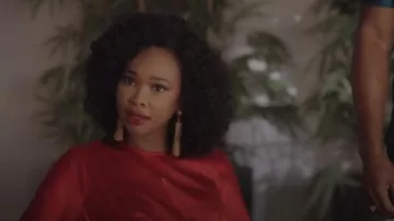 Or Battina Boucles d'oreilles portées par Monica Colby (Wakeema Hollis) dans la Dynastie Saison 3 Épisode 4