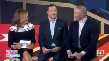 Karen Millen Black Striped Knit Mi­di Dress worn by Hoda Kotb on Today October 31, 2019