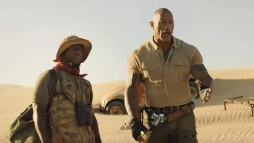 Safari Khaki Button shirt worn by Dwayne Johnson in Jumanji: The Next Level
