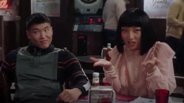 See by chloe Ruf­fled blouse worn by Mei Lin (Poppy Liu) in Sunnyside Season 01 Episode 06
