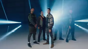 Amiri Re­versible Print­ed Bomber Jack­et worn by Asher Angel in the YouTube video Asher Angel - "One Thought Away" ft. Wiz Khalifa (Official Video)