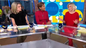 Helmut lang Leggings de cuero usados por Amy Robach en Good Morning America noviembre 04, 2019