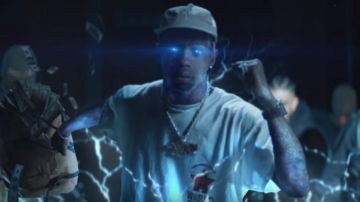 Travis Scott Astro Tee White of Travis Scott in the music video DJ Khaled - Celebrate ft. Travis Scott, Post Malone