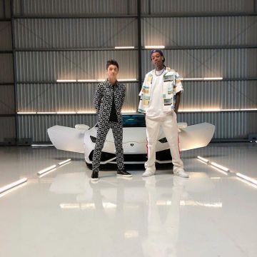 Dolce & Gabban Pants of Asher Angel on the Instagram account @wizkhalifa