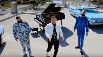 Tom ford White Leather Bomber Jack­et of John Legend in the music video DJ Khaled - Higher ft. Nipsey Hussle, John Legend 