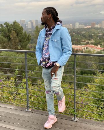 Amiri Coloured Patch Distressed Slim Jeans de Offset en la cuenta de Instagram @offsetyrn
