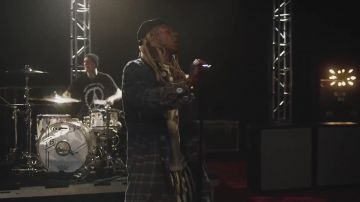 Topman Black and White Stripe Shorts worn by Lil Wayne in the YouTube video blink-182 x Lil Wayne - What’s My Age Again? / A Milli