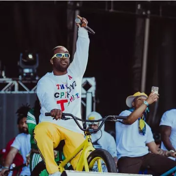  White 'THIS IS A CPFM.XYZ T-SHIRT' Printed Shirt of A$AP Ferg on the Instagram account @asapferg