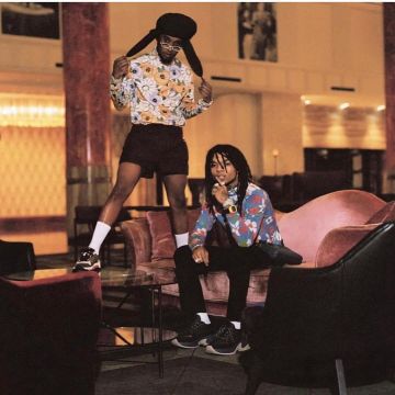 Prada Navy Floral estampado algodón top de Swae Lee en la cuenta de Instagram @slimjxmmi