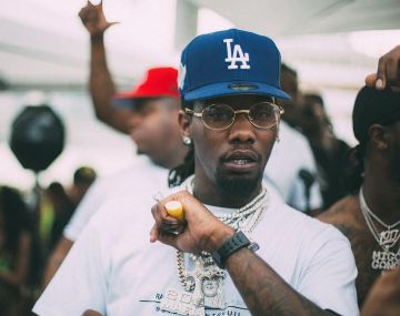 Raf Simons White tour print T-shirt of Offset en la cuenta de Instagram @migos