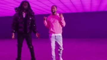 Logotipo de Saint laurent Imprimir sudadera con capucha usada por Zaytoven en el video de YouTube Chief Keef & Zaytoven "Spy Kid" (WSHH Exclusive - Official Music Video)