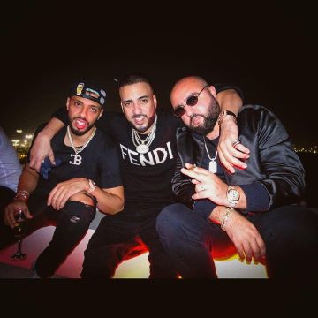 Fendi Noir laine vierge logo pull de french Montana sur l'Instagram account @frenchmontana
