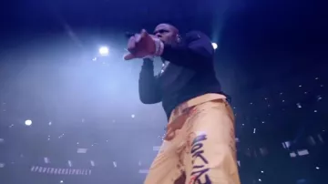 The Jogging Pants with Logo Printed Off-White DaBaby in his clip Off Da Rip