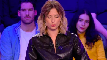 The dress brown leather-look, zipped top and skirt portfolio of Isabelle Ithurburu in Canal Rugby Club the 10.11.2019