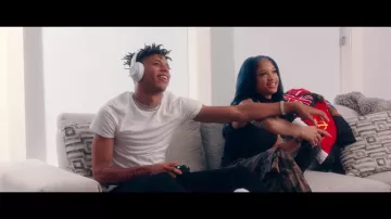 The white t-shirt NLE Choppa in NLE Choppa - Forever (Official Music Video)