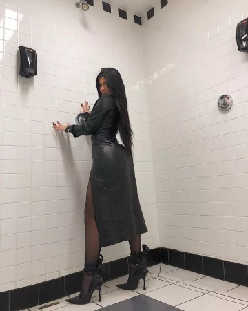 Balenciaga Knife Wrap Around Pumps in Black of Kylie Jenner on the Instagram account @kyliejenner October 27, 2019