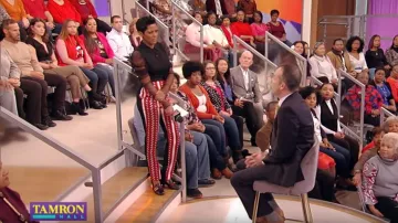 Haider Ackermann Paneled Embroidered Jacquard And Leather Skinny Pants worn by Tamron Hall on Deadline: Crime with Tamron Hall November 11, 2019