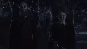 Purple coat worn by Man with Beard But No Hair (Richard E. Grant) as seen in A Series of Unfortunate Events S03E01