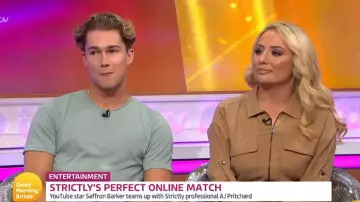 Pull&bear Belt­ed Dress in Camel worn by Saffron Barker in Strictly Come Dancing Season07