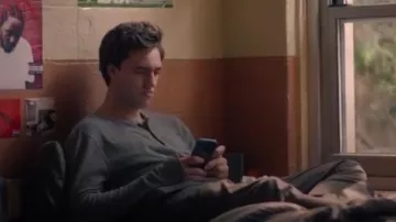 Hollister Grey Henley worn by Brendan Fletcher (Jackson White) in Mrs. Fletcher Season 1 Episode 3