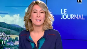 The blue shirt graphic long sleeve Caroline Delage in William at noon the 13.11.2019
