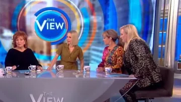 Vestido de Staud Millie usado por Kristen Bell en The View noviembre 12, 2019