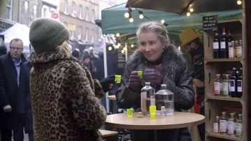 Faux Fur Parka Puffer Jacket worn by Petra (Emma Thompson) in Last Christmas