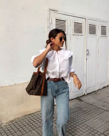 White Blouse of Maria Teresa Valdes on the Instagram account @marvaldel
