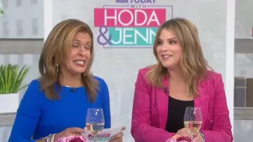 Calvin klein Bell-Sleeve Striped Mesh Dress worn by Hoda Kotb on Today November 12, 2019