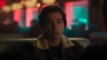 Scotch & Soda Yellow Plaid Faux Shearling Lined Wool Blend Trucker Jacket worn by Jughead Jones (Cole Sprouse) in Riverdale Season 4 Episode 6