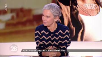 The sweater in the rafters worn by Elizabeth Quin in 28 minutes
