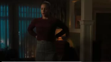 Wilfred Free Light Blue Donyale Jupe portée par Betty Cooper (Lili Reinhart) à Riverdale Saison 4 Épisode 6