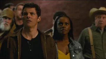 Black Long-Sleeve Henley Shirt worn by Tom Wachowski (James Marsden) in Sonic the Hedgehog