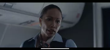 The scarf worn by an air hostess in the movie A million little pieces